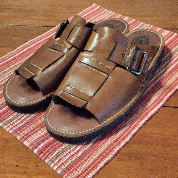 H.S. Trask Men's Leather Slip-On Sandals Slides 9 - Picture 1 of 8